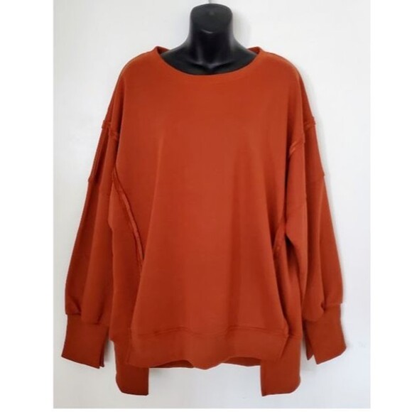 NWT Oversized Boxy Tunic Sweatshirt Drop Shoulder Loungewear Size L Athleisure - Picture 2 of 12